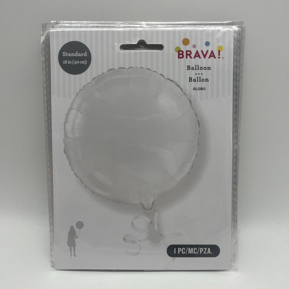 6 Brava! White Foil Balloon 16" ( 12.5 Inflated Size) Birthday/Anniversary